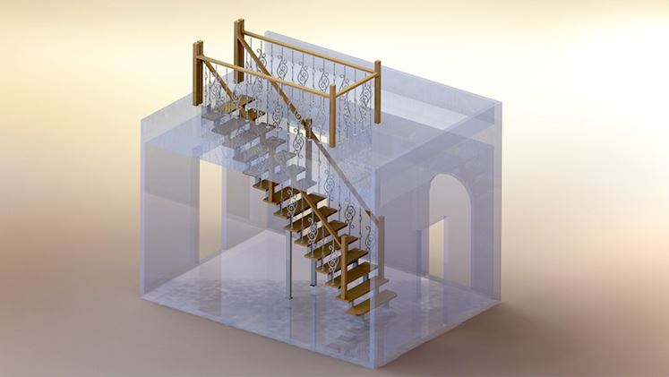 3D проект лестницы 1