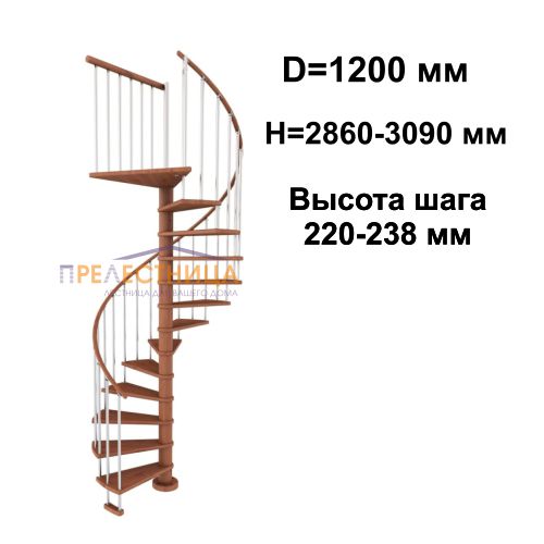 мини фото 1,  Spiral Color D120, H=286-309 (Лиственница)